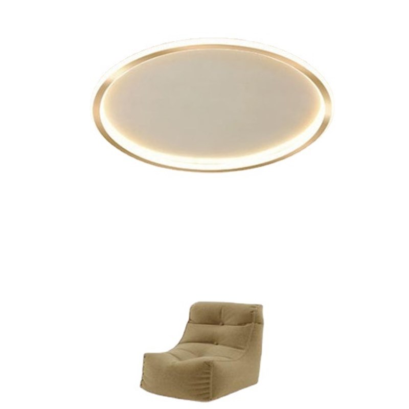 LED卧室灯创意圆形金色客厅灯北欧简约书L房温馨浪漫现代吸顶灯具