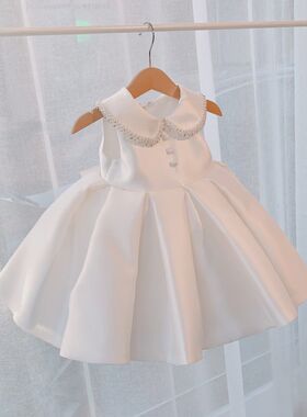 女童周岁生日公h主裙儿童主持人晚礼服小花童蓬蓬纱钢琴走秀演出