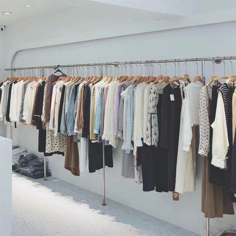 服装店上墙不锈钢展示架女装童装店挂衣架落地靠墙陈列架货架定制