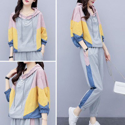 哺乳衣外出辣妈款春秋时r尚套装喂奶衣服产后显瘦女装外穿夏装卫