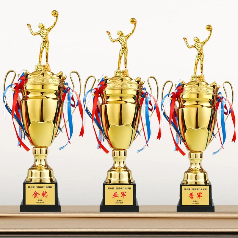 定排奖杯xs-09820定制气排球球金属奖杯做运动比会赛网球羽毛球奖