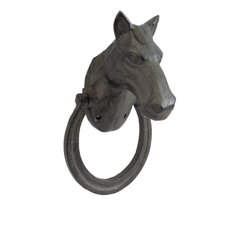 欧式铸铁b马头门敲家居复古装饰门环摆件壁挂墙饰创意门拉手摆饰