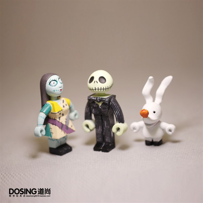 圣诞夜惊魂 杰克 南瓜人 万E圣节 积木人偶模型摆件公仔