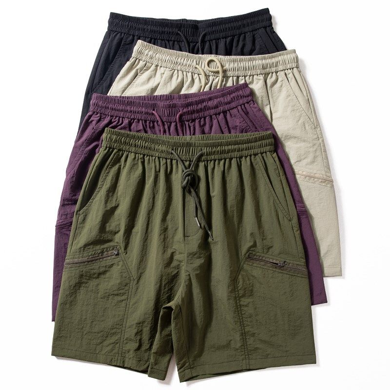 速干短裤男山系户外机能防水防撕裂中裤多口袋拉链宽松工装五分裤,男装,短裤,淘宝优惠券,粉丝福利购,淘宝优惠卷