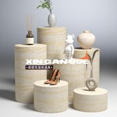 圆形洞石地台展示台服装 店方形y手办底座模特增高橱窗定制摆件立