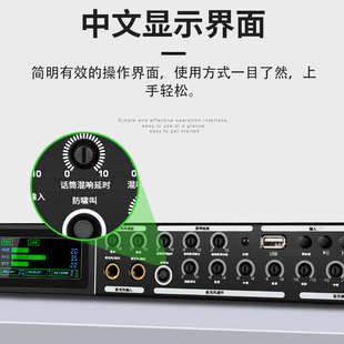 得普声REV9800效果器前级音频处理器混响一键防啸叫KTV家用舞台