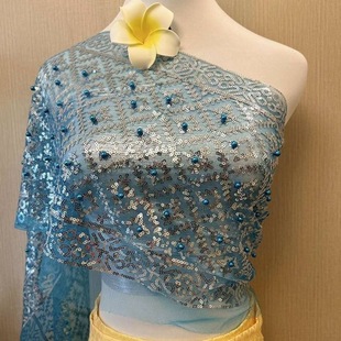 西双版纳网红新款傣族女装星光夜市新款亮闪钉珠披肩单拍不掉亮片