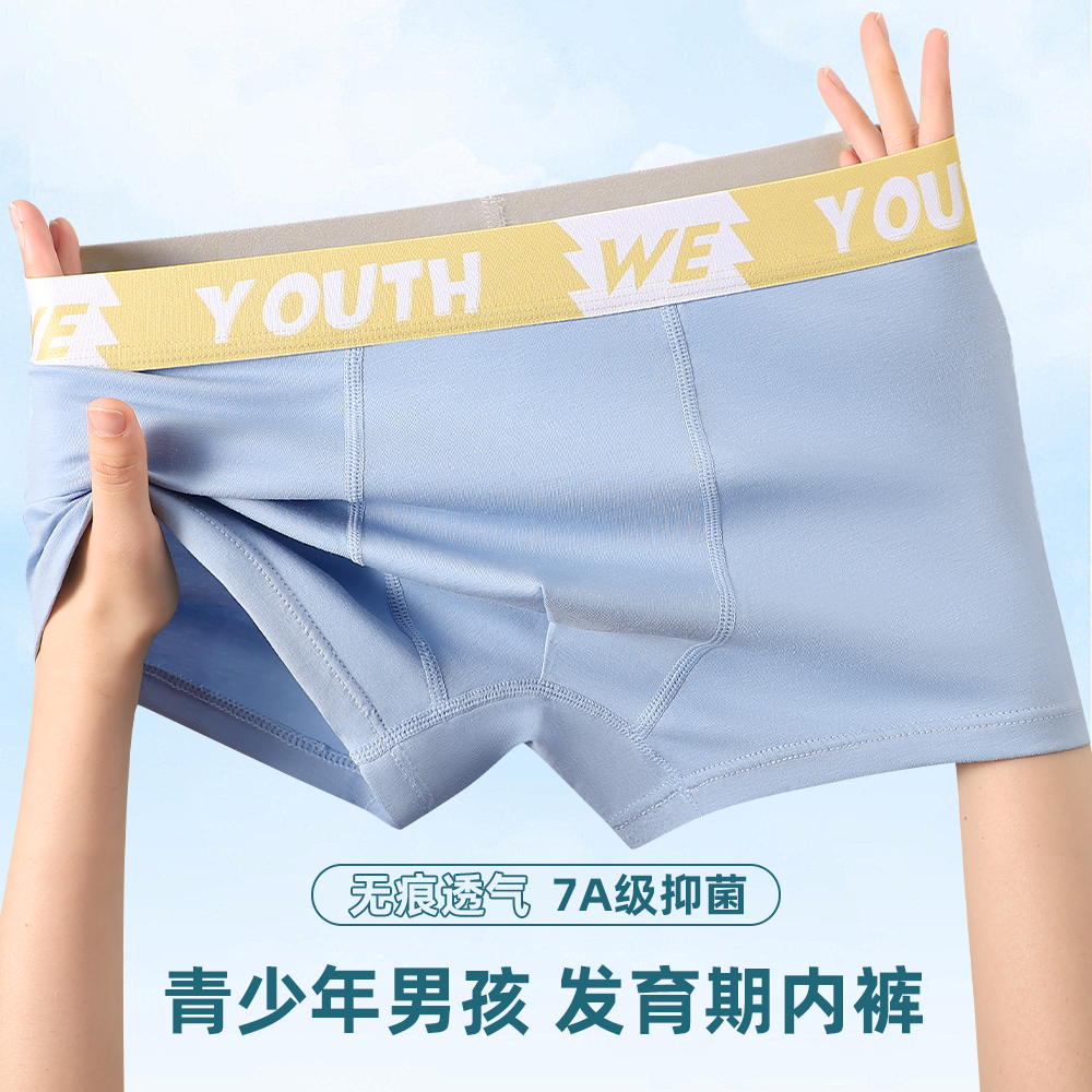 青少年内裤男童发育期纯棉学生抗菌透气男孩发育期大码透气短裤头,童装/婴儿装/亲子装,内裤,淘宝优惠券,粉丝福利购,淘宝优惠卷