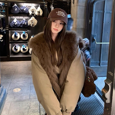 诺华NovaBloom-克保暖羽绒服外套(配可拆卸真狐狸毛毛领)XF363099