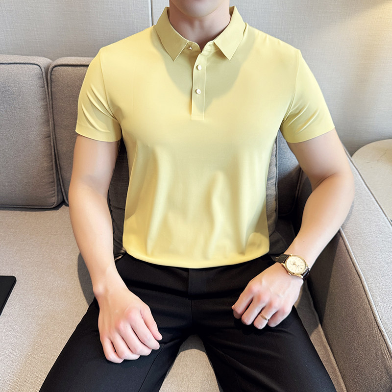 冰丝无痕凉感男短袖Polo衫薄款