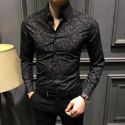 男士长袖衬衫2026新款高级印花