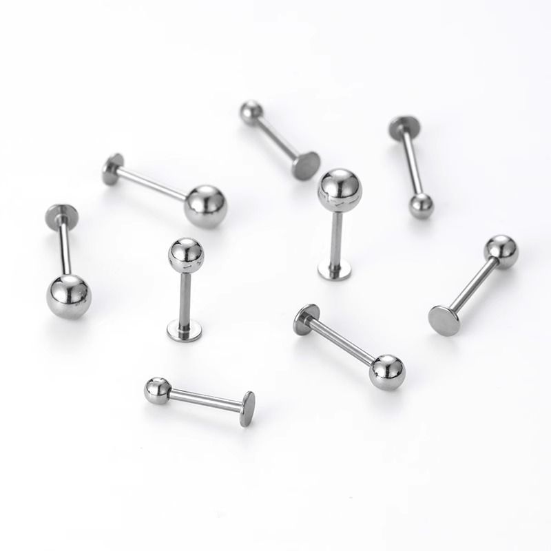 钛钢防过敏耳钉平底唇钉舌钉痣钉梨涡钉酒窝钉养耳洞穿刺耳骨钉