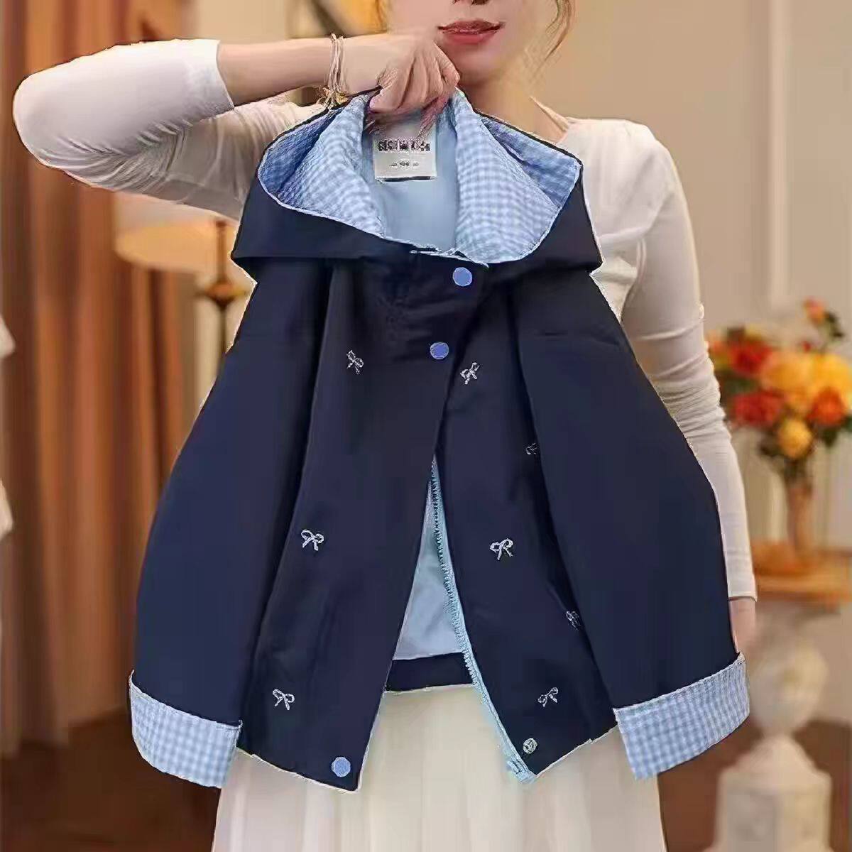 女童春秋新款早春防风夹棉冲锋衣