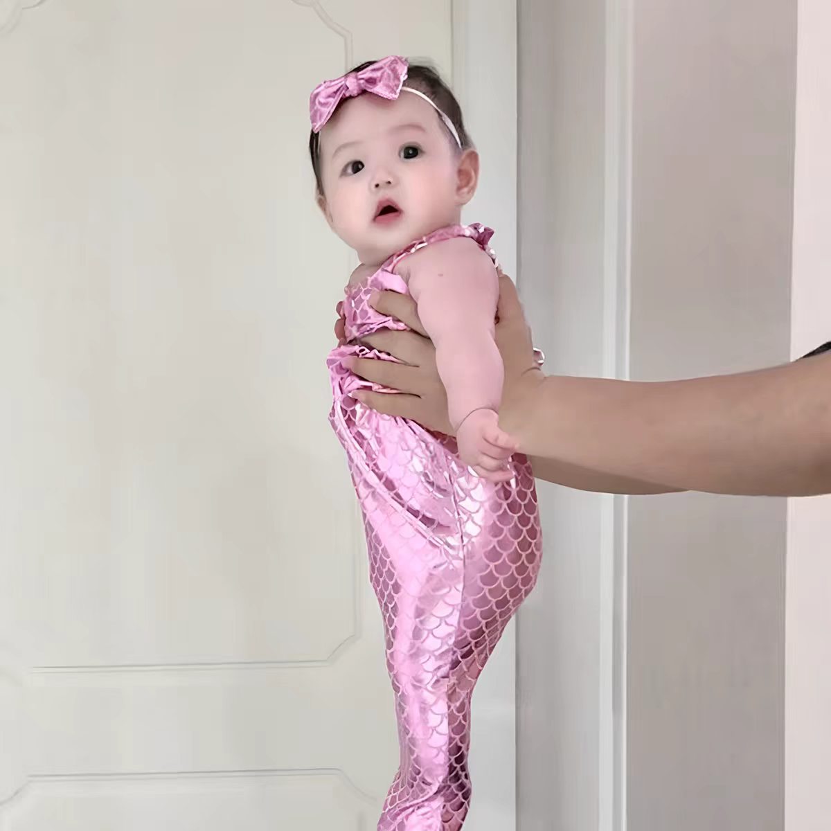 美人鱼主题婴儿连体衣夏薄款尾巴