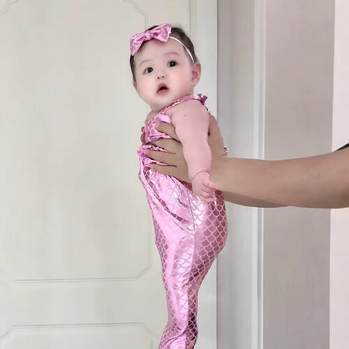 美人鱼主题婴儿连体衣夏薄款尾巴