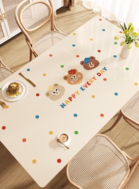 pvc软玻璃餐桌垫桌布防水防油免洗方形桌面垫轻奢高级感茶几桌垫