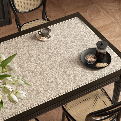 美式皮革餐桌垫高级感防水防油防烫免洗桌布长方形家用隔热茶几垫