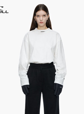 ONEILL男女纯色棉质长袖正肩T恤2025春季新款舒适百搭宽松打底衫