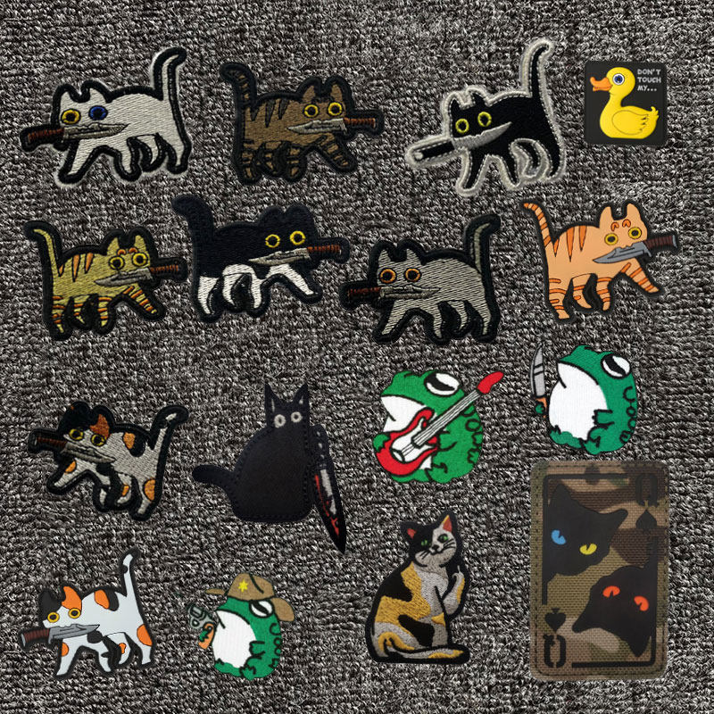 小猫咪能有什么坏心思魔术贴可爱卡通小动物小黄鸭小青蛙刺绣布贴,运动包/户外包/配件,贴章/魔术贴章,淘宝优惠券,粉丝福利购,淘宝优惠卷