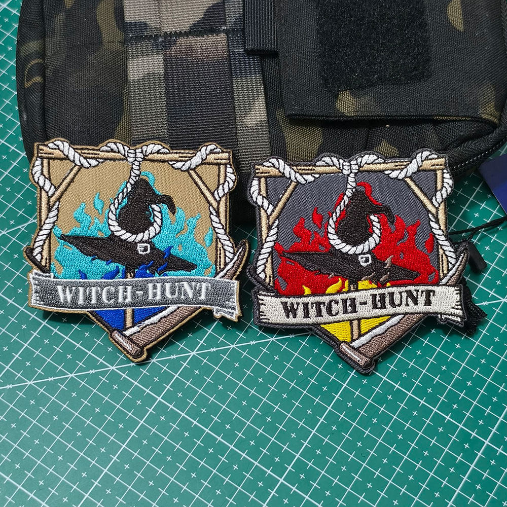高达周边猎魔小队魔术贴章超精细刺绣魔术贴章士气章战术背包装饰 - 实物图