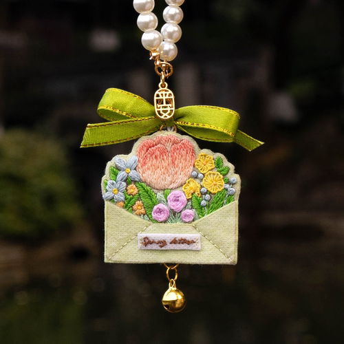 刺绣手工diy花朵别针材料包