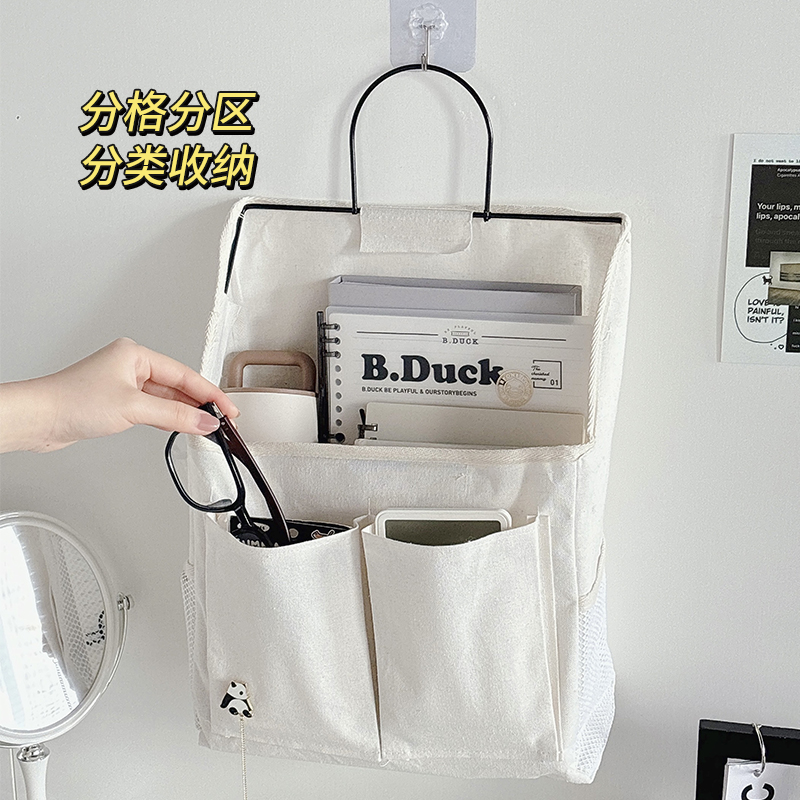 床头收纳挂袋布艺挂式放置架