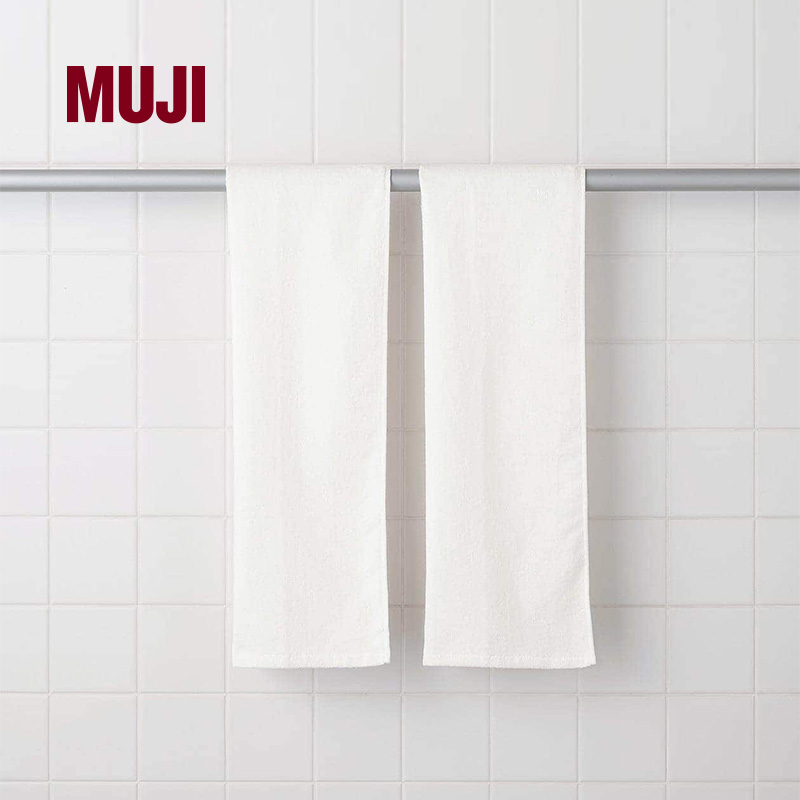 MUJI棉绒长毛巾2条装
