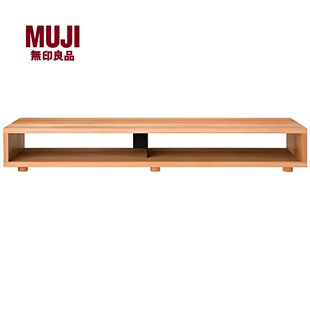 家用实木简约家居简易高级 无印良品 MUJI 白橡实木电视柜 附柜门