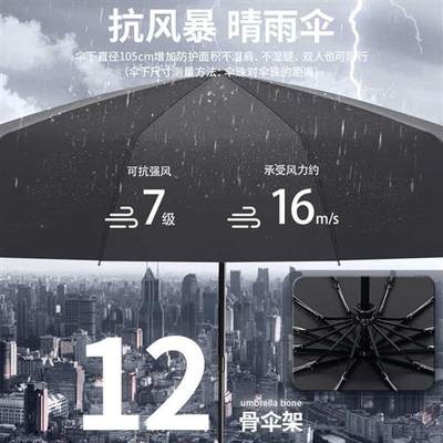 全自动大号折叠雨伞双人太阳伞遮阳男士女生晴雨两用