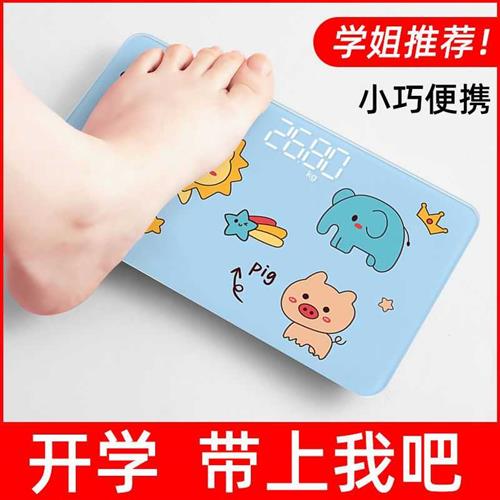 体重秤小型迷你女生宿舍超小可爱便携式充电电子秤人体减肥精准重