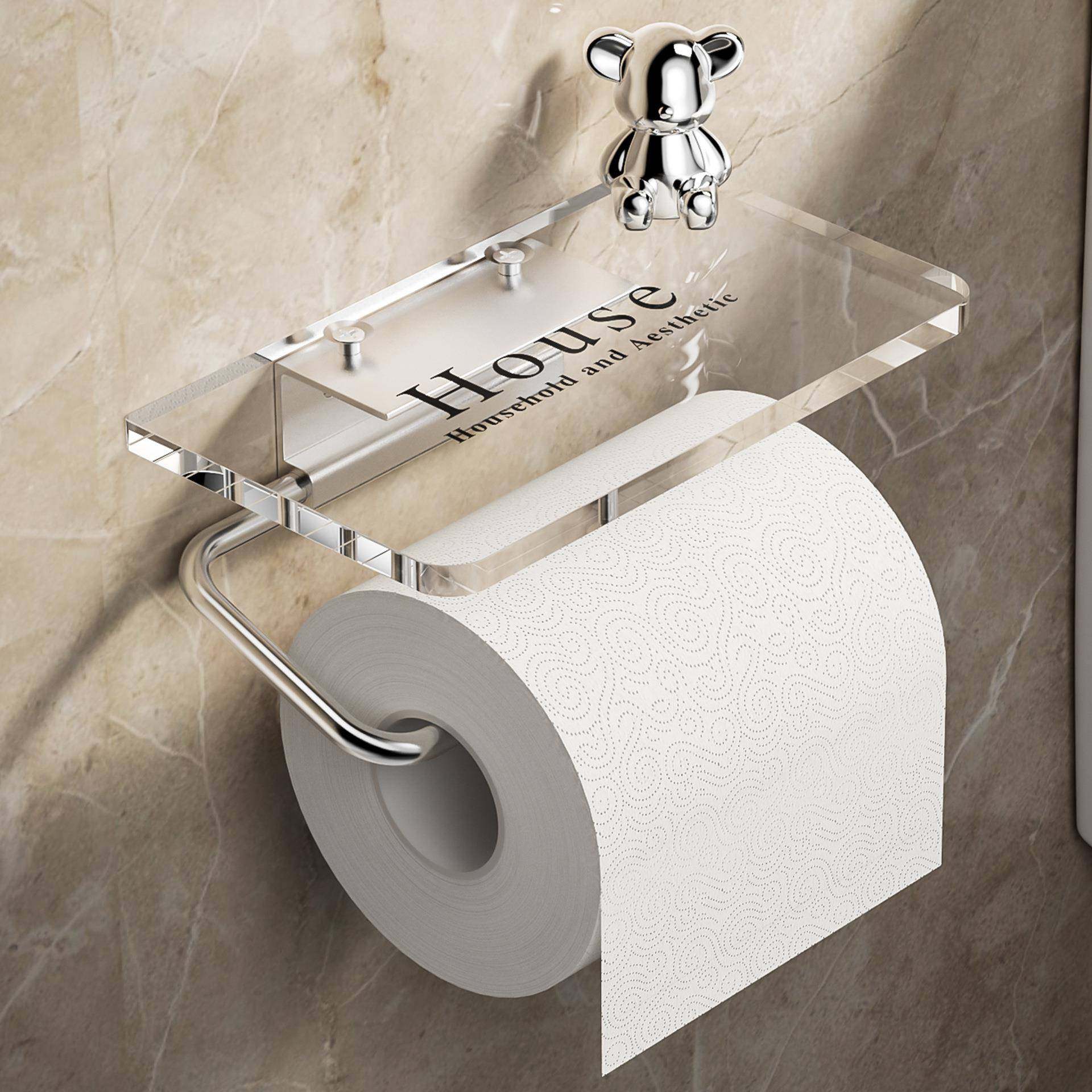 卫生间纸巾盒厕所免打孔厕纸盒亚克力纸巾架洗手间抽纸卷纸置物架,收纳整理,纸巾架,淘宝优惠券,粉丝福利购,淘宝优惠卷
