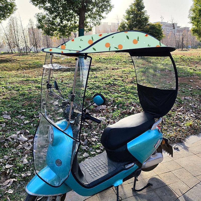 新款电动车雨棚蓬电车防晒遮雨棚加厚黑胶全遮光防雨车棚