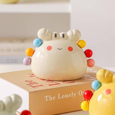 创意财迷小螃蟹水果叉套装家用不锈钢甜品叉子高级感收纳罐果叉盒