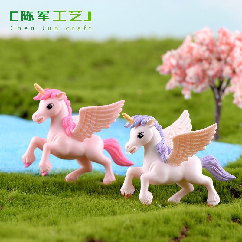 天马独角兽动物景观多肉塑料品小