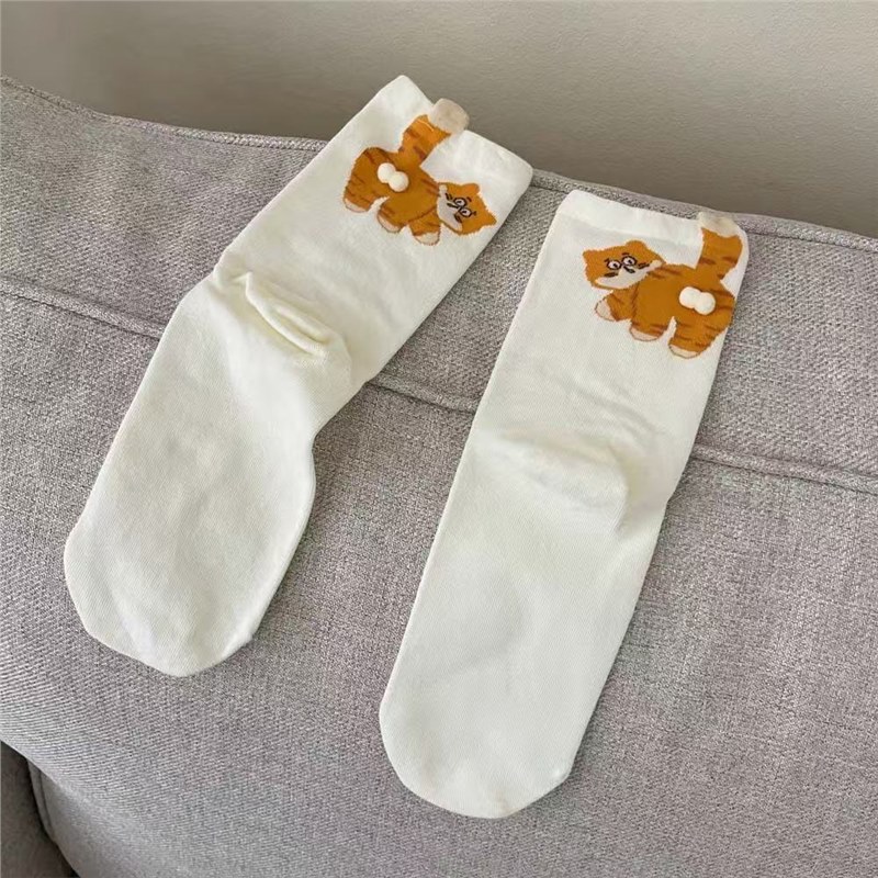 叮当蛋蛋夏季ins可爱搞怪中筒袜