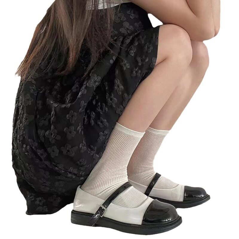 纯色透气堆堆士纯棉袜子2024年春