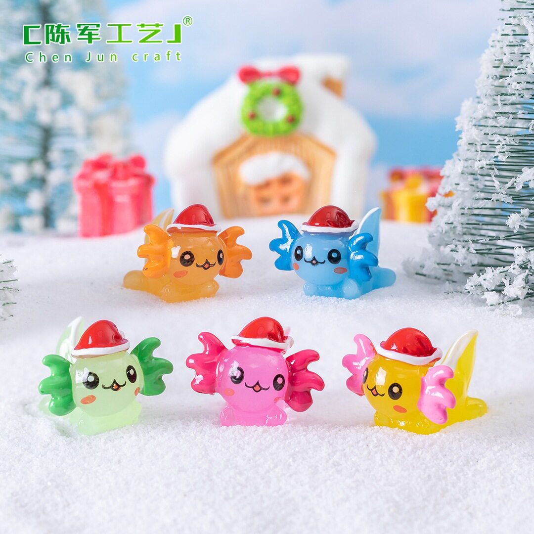 龙动物圣诞水晶造景装饰品雪球迷
