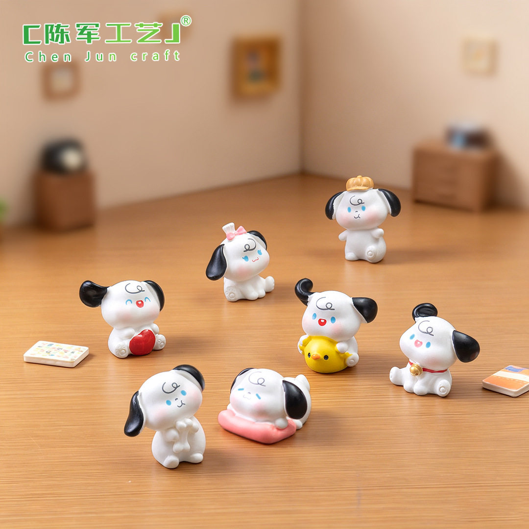 狗公仔装饰品盲盒汽车迷你摆件载