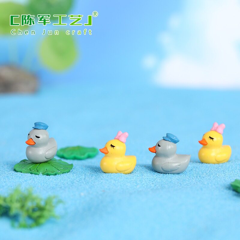 侣鸭公仔饰品摆件盆景新奇组装手