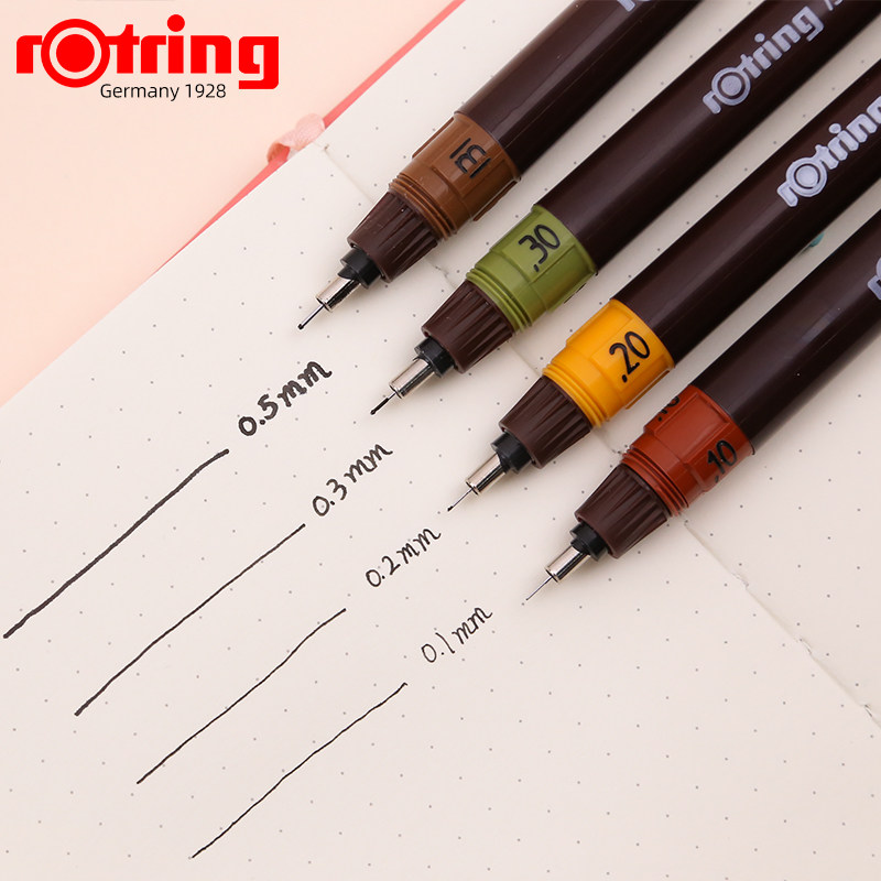 德国rotring红环针管笔可加墨手绘笔墨水式绘图笔专业签字笔成人学生