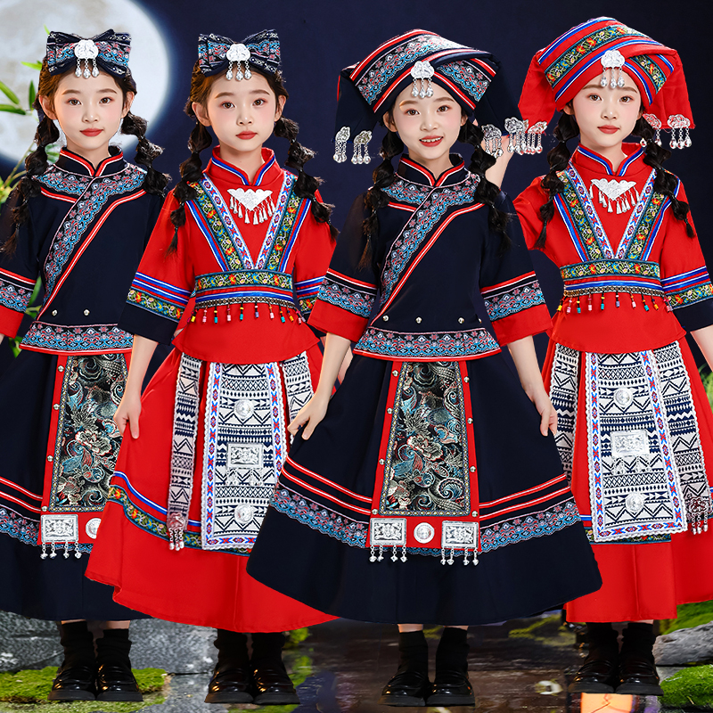 儿童广西壮族服装少数民族演出服