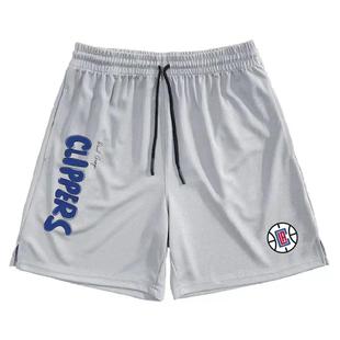 夏季快船队伦纳德乔治篮球裤美式不过膝四分短裤宽松休闲运动裤男
