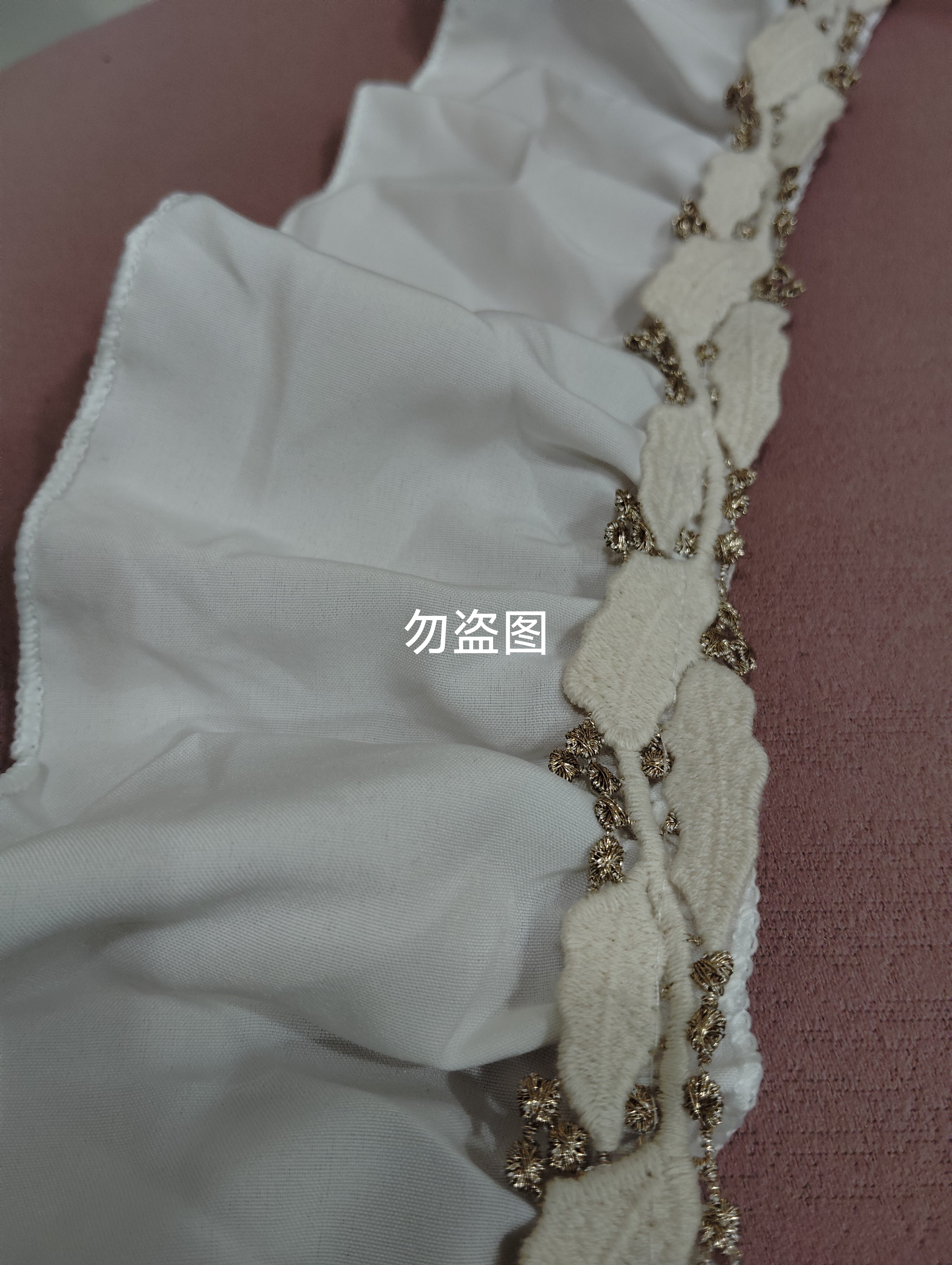 宽8CM 窗帘花边美式奶油风蕾丝拼接金线沙发抱枕布边装饰侧边辅料