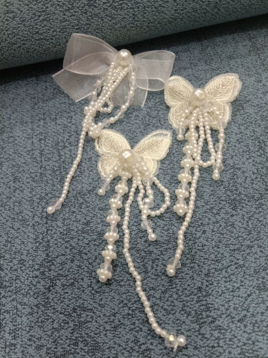 窗帘布艺珍珠花朵胸针蕾丝立体帘头侧边别针抱枕礼服装饰配饰辅料