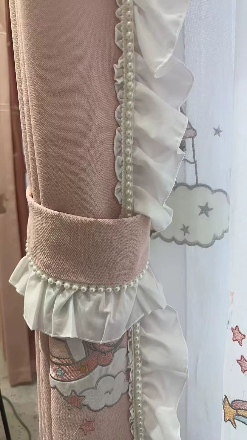法式轻奢窗帘花边美式奶油风白色珍珠涤棉布边装饰侧边宽边辅料