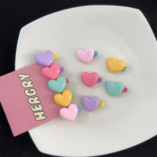 甜美小爱心小发夹彩色小夹子碎发卡发饰侧边夹头饰公主刘海发夹女