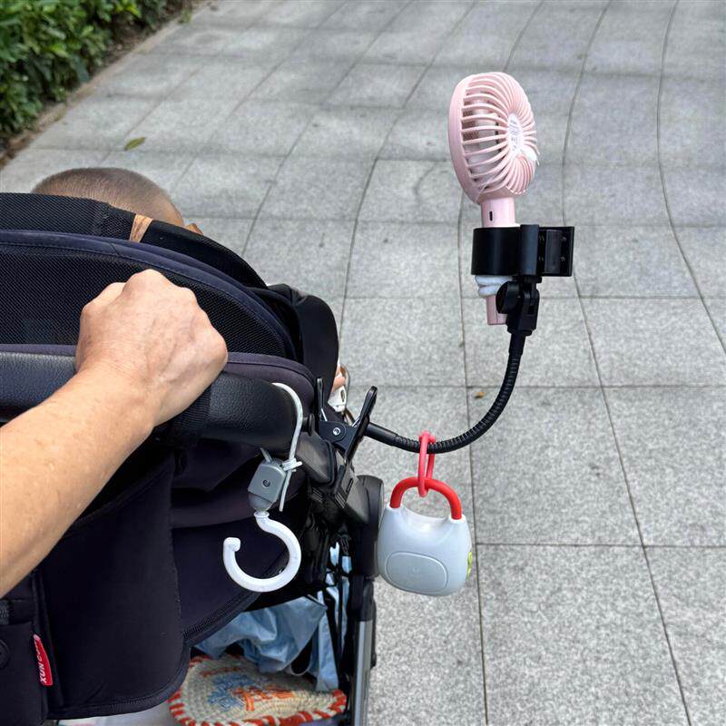 婴儿车风扇支架手持风扇固定架小风扇夹子卡扣360旋转便携神器