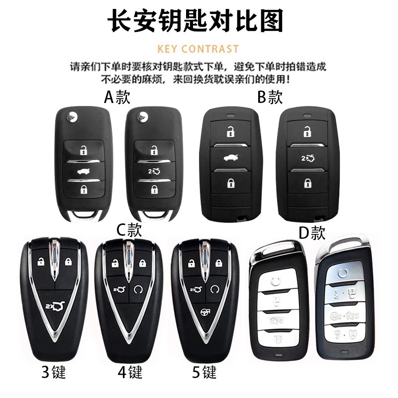 适用长安cs75plus钥匙套unit汽车univE逸动cs35包cs55壳扣x5欧尚x