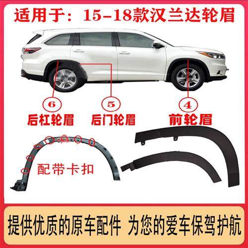 适用于15-21 22年款汉兰达轮眉 前后叶子板饰条轮胎上饰条后车门,汽车零部件/养护/美容/维保,轮眉,淘宝优惠券,粉丝福利购,淘宝优惠卷