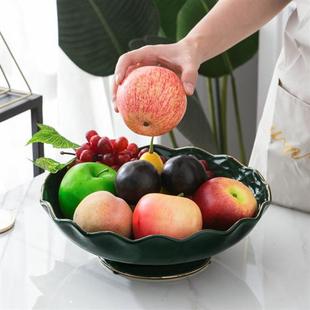 家用客厅茶几轻奢陶瓷干果盘高档个性糖果零食收纳盘创意简约现代